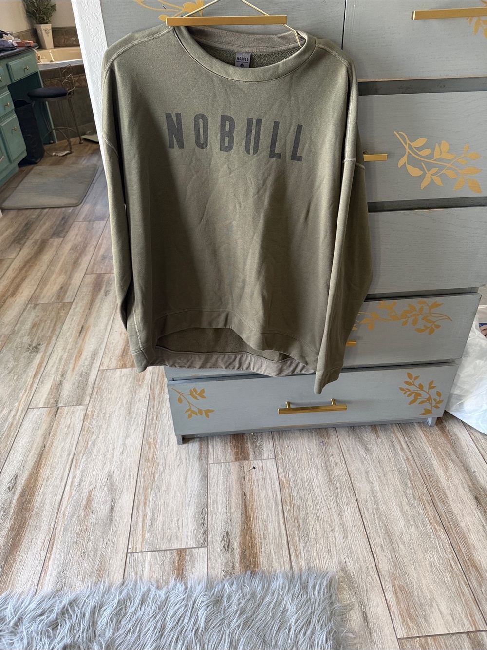 NOBULL Olive Green Logo Crewneck Sweatshirt
